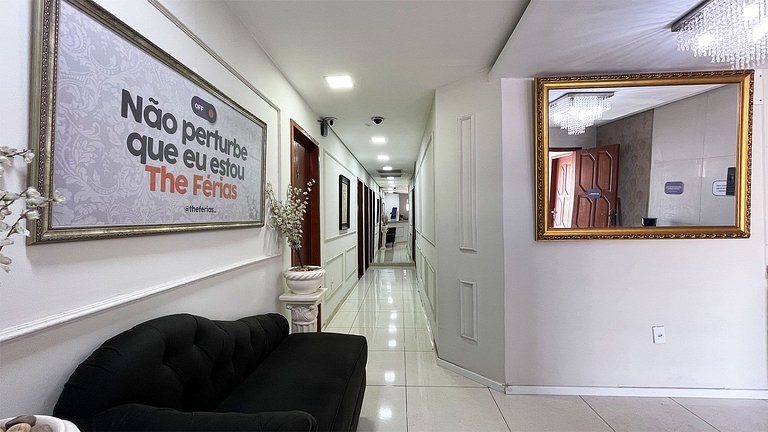 Suíte varanda e churrasqueira c/ AC | @theferias_