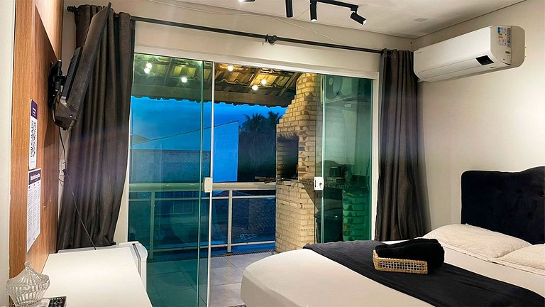 Suíte varanda e churrasqueira c/ AC | @theferias_