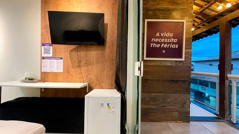 Suíte varanda e churrasqueira c/ AC | @theferias_