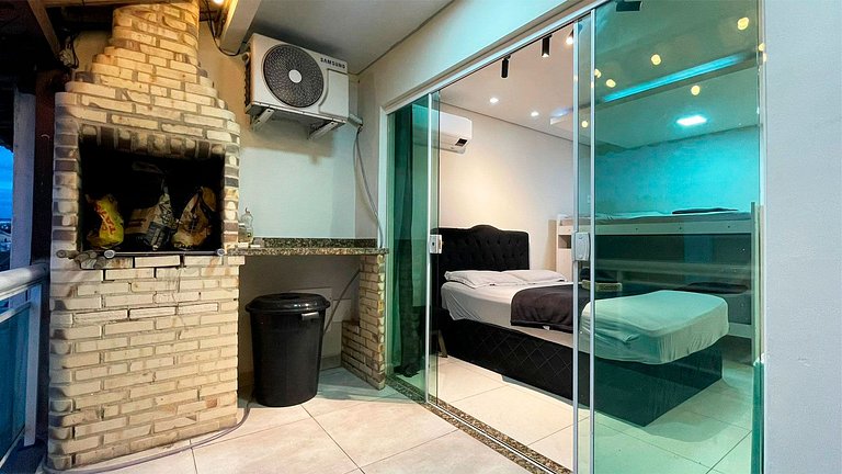 Suíte varanda e churrasqueira c/ AC | @theferias_