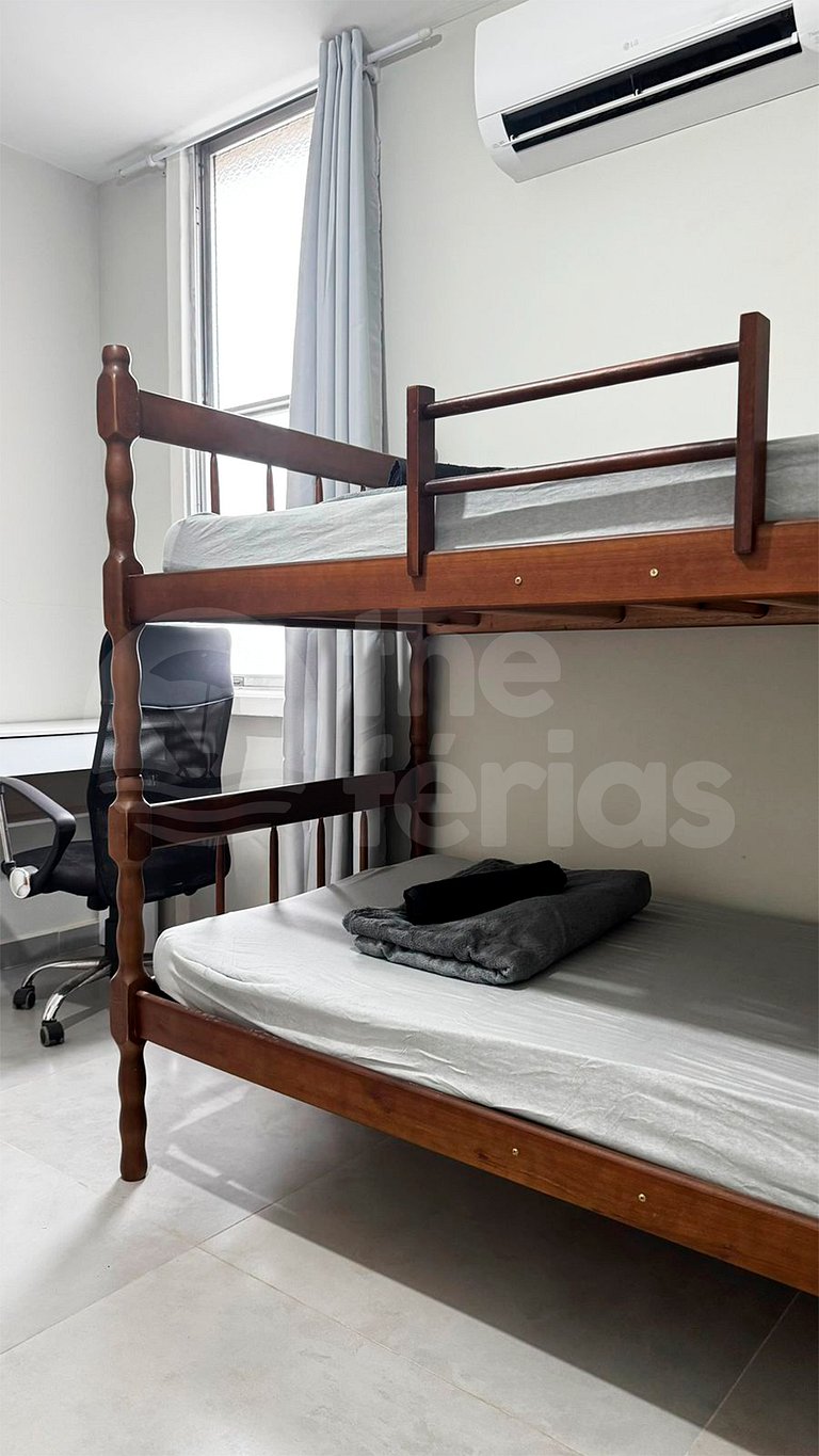 Ap 2 qtos c/ Ar C 7mins andando do Forte